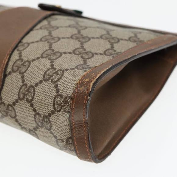 GUCCI GG Supreme Web Sherry Line Clutch Bag PVC Beige Red 89 01 032 Auth 88286 - Picture 7 of 16